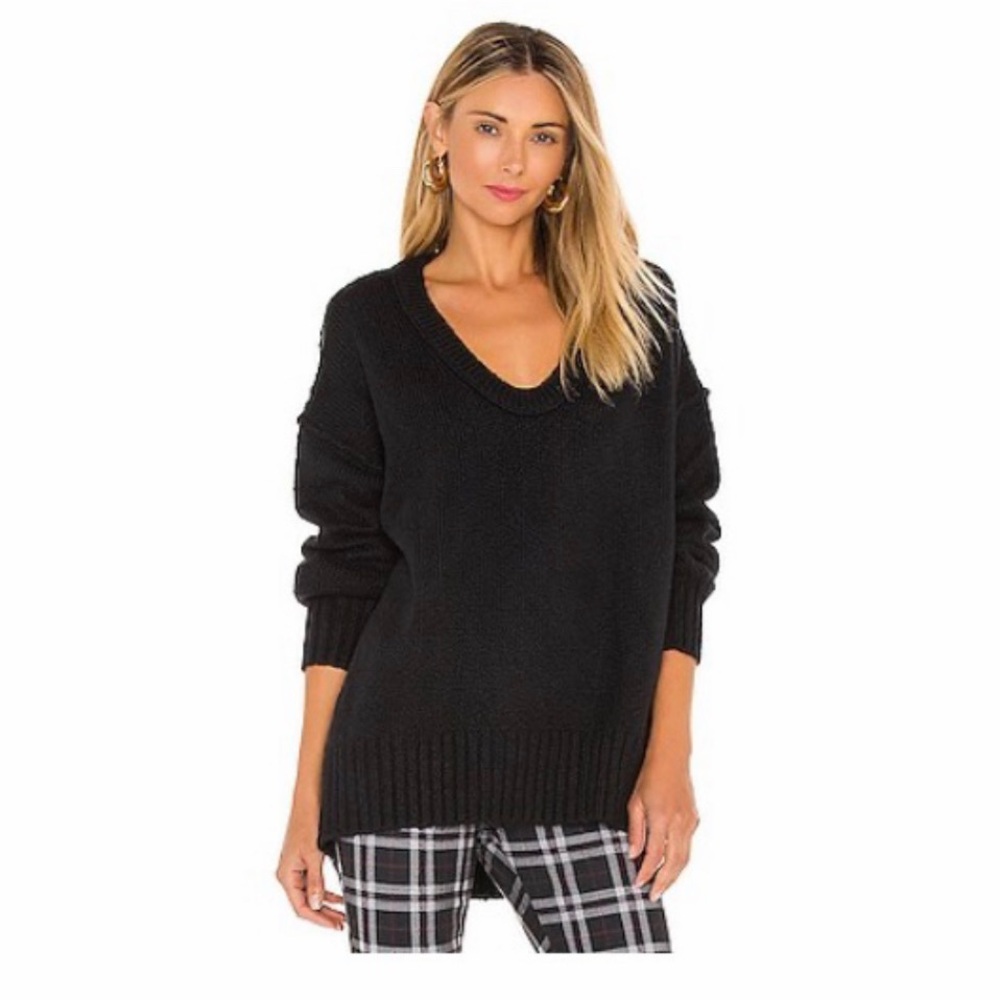 Free People BROOKSIDE Sweater Tunic in Black